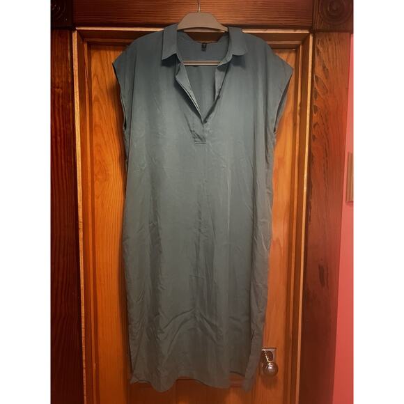 Eileen Fisher Blue Dress Tencel Small S Pockets - Picture 1 of 5